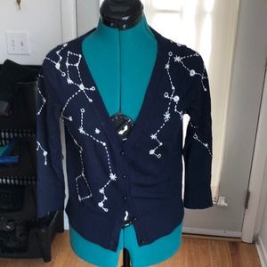 Anthropologie Moth constellation cardigan
